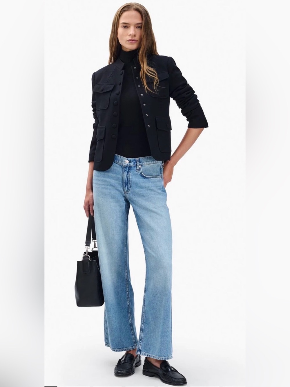 Rag & Bone Saige low rise relaxed straight ankle jeans